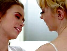 Chloe Cherry and Jill Kassidy in outdoor car was lesbian and grey and white bed lez