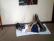 Cute Chinese Girl Handcuff Bondage School Uniform