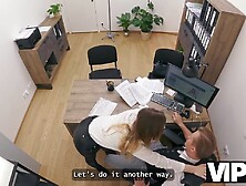 Vip4K.  Blond Maya With Large Breasts Is Screwing A Bank Worker On The Office.  Hawt Interview With Maya