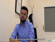 Rene Is Shy At First But He Swallows His Employer's Cock When He