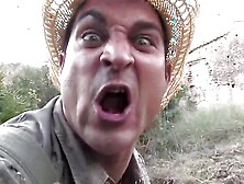 Two amazing German sluts fucking with a hard cock dude