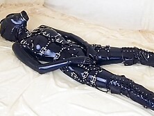 OnlyFans teaser - Dark latex catsuit with integrated vaginal and anal condoms!