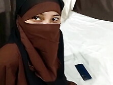 Sexy horny Muslim sister got screwed by her step brother after lifting her hijab in bed