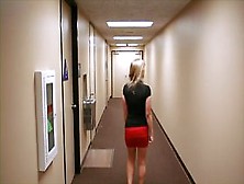 Hot Curvy Blonde Cougar Office Bang