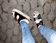 Crossdresser In Public - Sexy Feet And Sexy Platform Sandals