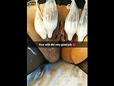 My Wifey Snatch well used after another Gang-Bang! how much did Studs Sperm in Her? [cuckold.  Snapchat]