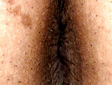 Naughty Guy Is Showing His Hairy Butthole From Up Close