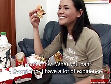 Anal Porn With A Busty Brunette Slut And With Milk And Food