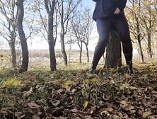 BBW Bae older having fun into the forest beauty bondage