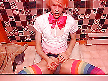 Cd Femboy Solo Play In Bathroom When No One Is Home!