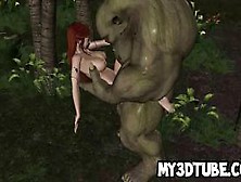 Sexy 3D cartoon elf babe getting fucked by an ogre