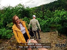 HUNT4K.  Met a in nature's garb stranger with worthy breasts in the forest