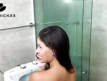 Bruna Paz Fucks BBC in Shower - Big Ass Doggy Style Creampie