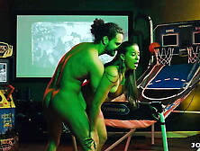 Stunning Latina MILF Jolla Sex Session During Basketball Game in Friend's Arcade