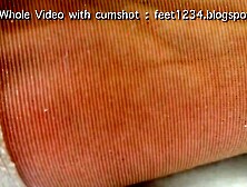 Big cum on my resting supervisor's tights toes