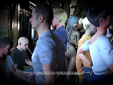 3D Horny Slut Babe Wearing Hot Bodystockings Got Fucked on the Bus