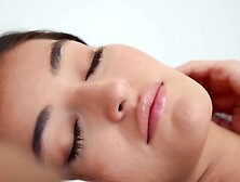 A pair of adorable gals are sharing the dude's manhood in threeway intercourse