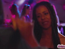 Charlotte flirtily put her hands on Jade's big titties