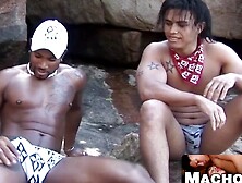 MachoIO. com - Beachgoing Latino hunk takes BBC bareback and facial