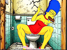Married Housewife Gets Fucked in a Dirty Toilet.  Cartoon Parody