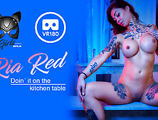 Kitchen Table - Tattooed German Stripper Solo - Sexlikereal