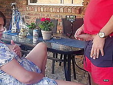 Mutual masturbation Caught my friends wife fingering herself on the patio so i joined her fingering