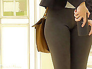 Jeny Smith tight pants camel toe in the mall