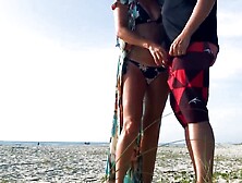 Standing anal right on the public beach,  mother i'd like to fuck didn't await this