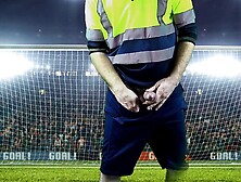 Horny Goalie Sprays The Champagne Of Masculinity During Big Match