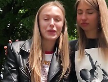 Two amateur Europeab dolls are having fun in their lesbian romance