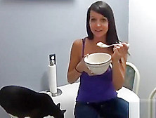 Andi-Land Masturbating With Ice Cream And Sexy Thong