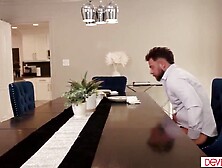 Elizabeth Skylar caught her spouse and their neighbour's stepdaughter Rissa May having sex. That babe gets turned on and joins i