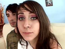 Tatted And Pierced Brunette hair Gets A Thick Anal Creampie SQF