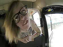 Nasty Blonde Passenger With Tattoos Pounded By Fake Driver