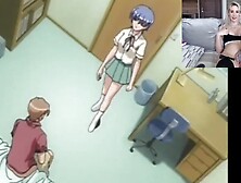 Fit anime chick with big tits takes a cock in her ass