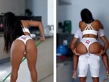 I was so Horny so I Paid My Sexy Latina House Maid in Cumrocket Cummies for a...