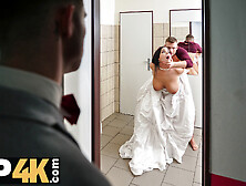 Vip4K.  Being Locked In The Bathroom,  Sexy Bride Doesnt Lose Time And Seduces Random Guy