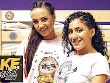 Fake Hostel Threesome with Massive Booty Babes Seducing Gigantic Penis