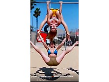 Random yoga cameltoe girls