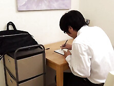 Nippon Threesomes Scene-1 beautiful Japanese Maki Takei with Small Tits in a Threesome in the Office