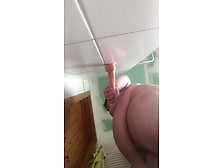 Fat Guy Fucks Dildo