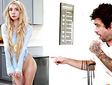 Blond eighteen years old stepsis pranks hung stepbro