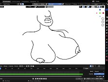 Drawing large titties black in blender