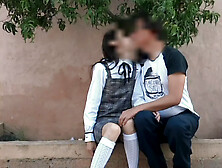 School Girl gets Horny and Fucks in the Park with Her Boyfriend