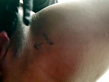 Silently cumming by the balcony