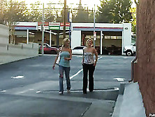 Two Adorable Blonde Best Friends Are Recorded By A Voyeur As They Shop In Public.