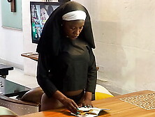 Young Nun Gets Fucked for the First Time by Her Stepdad while visiting home from the convent.