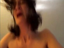 Skinny old lady riding to orgasms POV