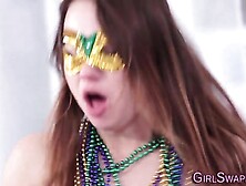 Deep throated teen facial