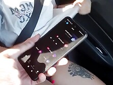 naughty and horny girl uses vibrator on the way home.